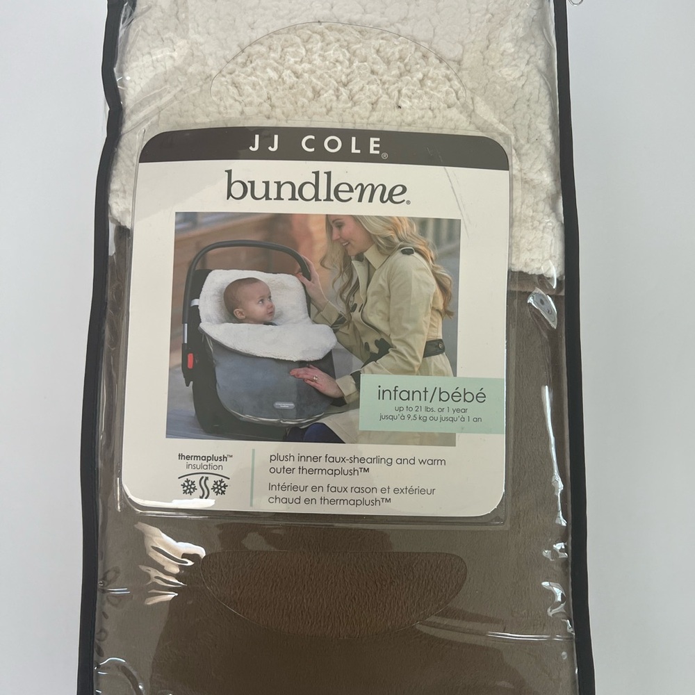JJ Cole Bundleme Infant Car Seat Cover - Cream and Brown